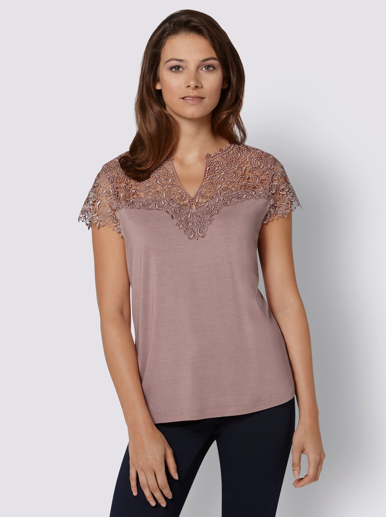 Spitzenshirt - rosé