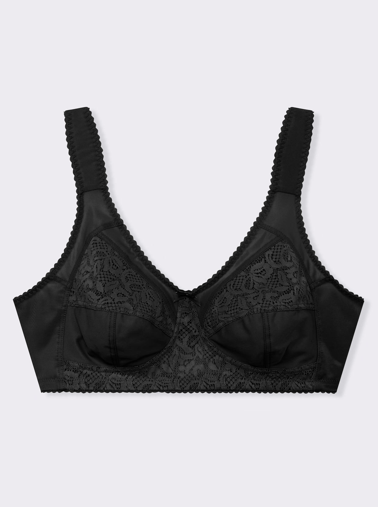 wäschepur Entlastungs-BH ohne Bügel mit Stretch-Spitze - schwarz