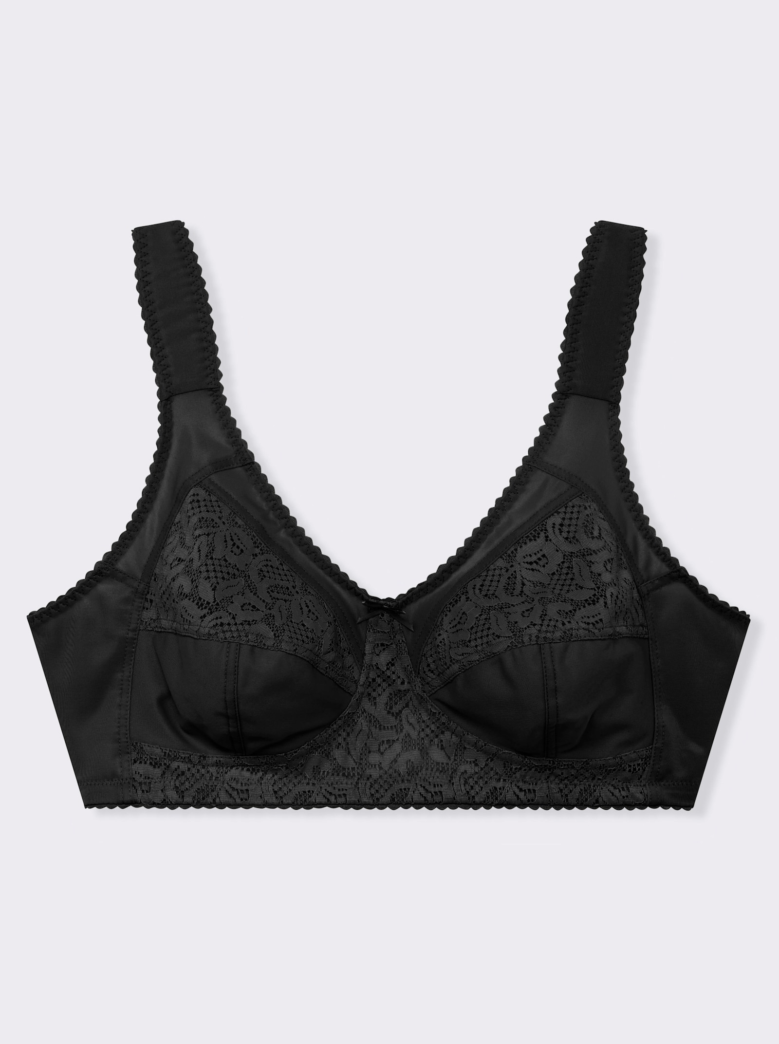 wäschepur Entlastungs-BH ohne Bügel mit Stretch-Spitze - schwarz