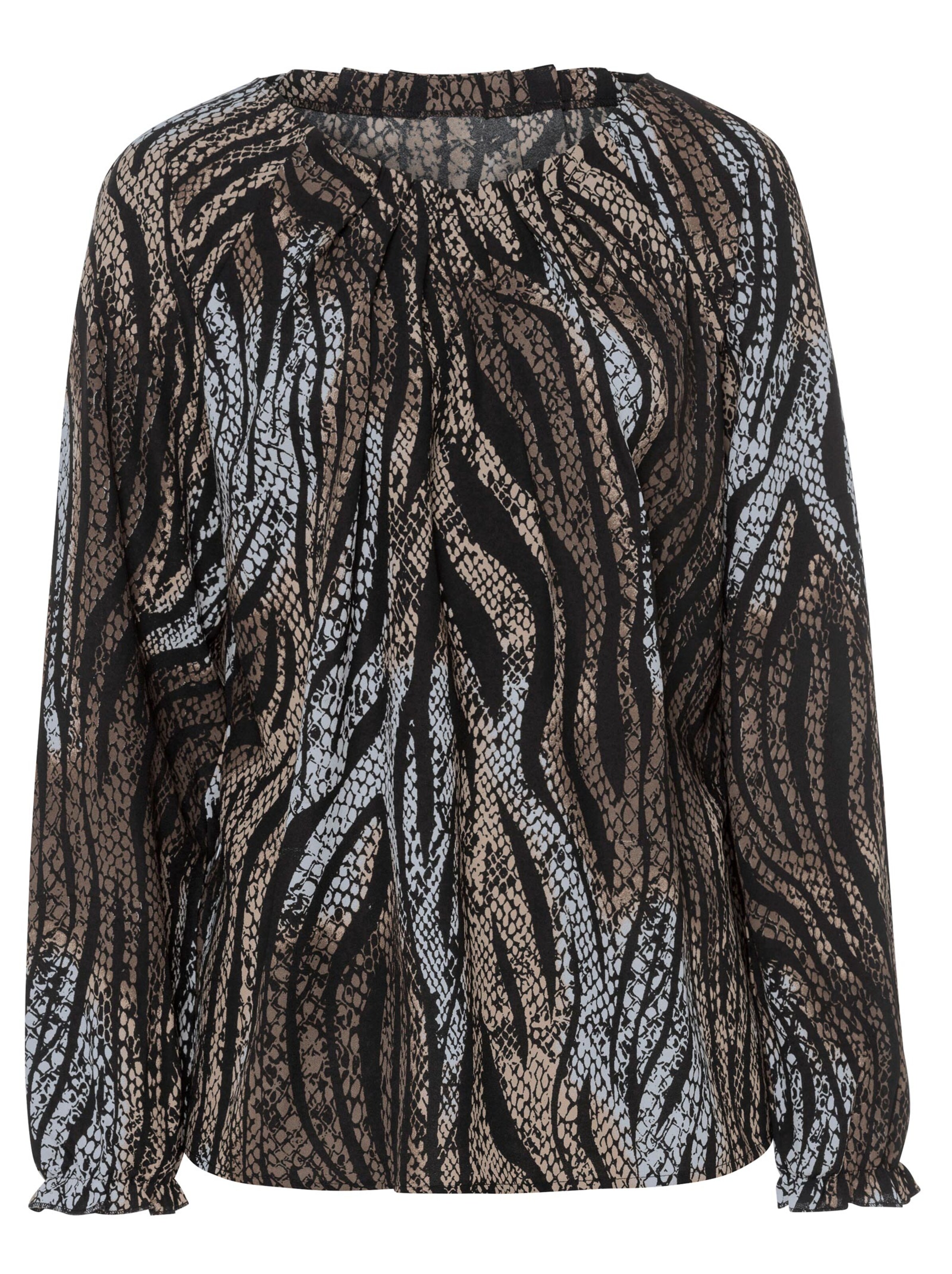 Tunika - beige-schwarz-gemustert