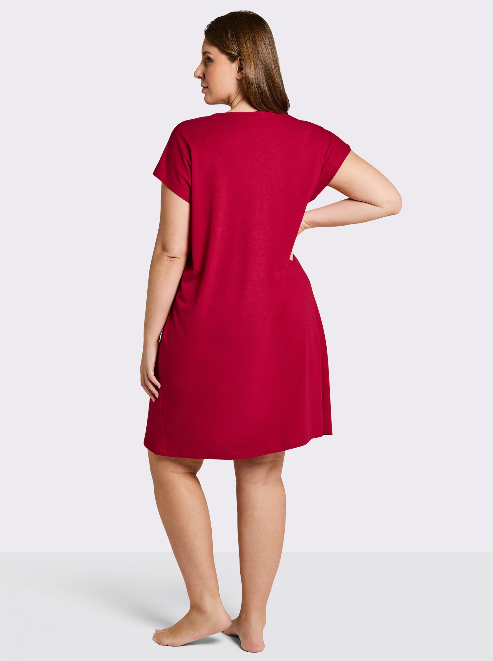 wäschepur Sleepshirts in Oversize-Form - weiß + rot