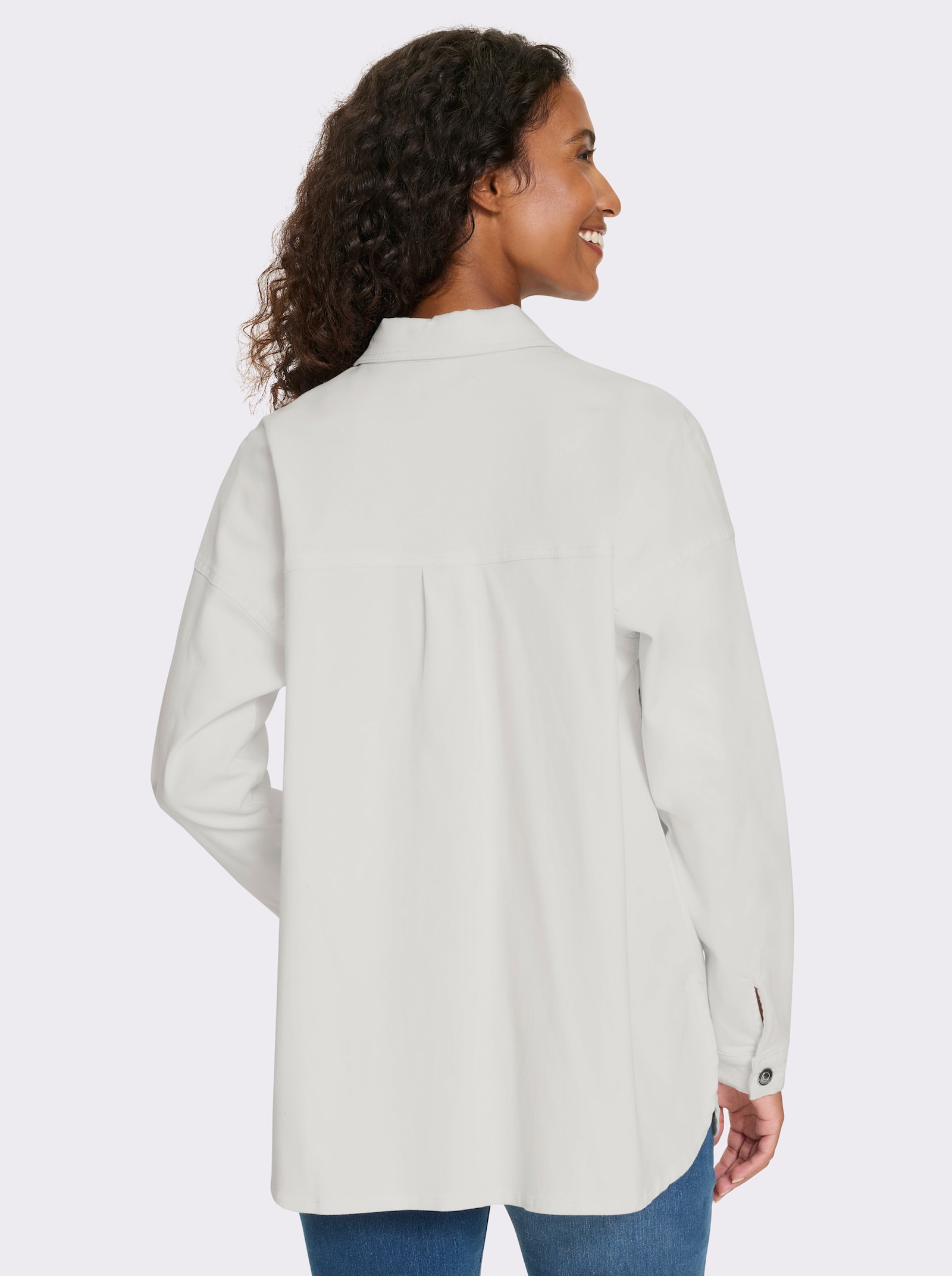 heine Jeansbluse mit Seitenschlitzen - ecru