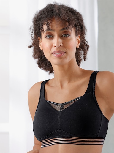 wäschepur Soutien-gorge de sport sans armatures - noir