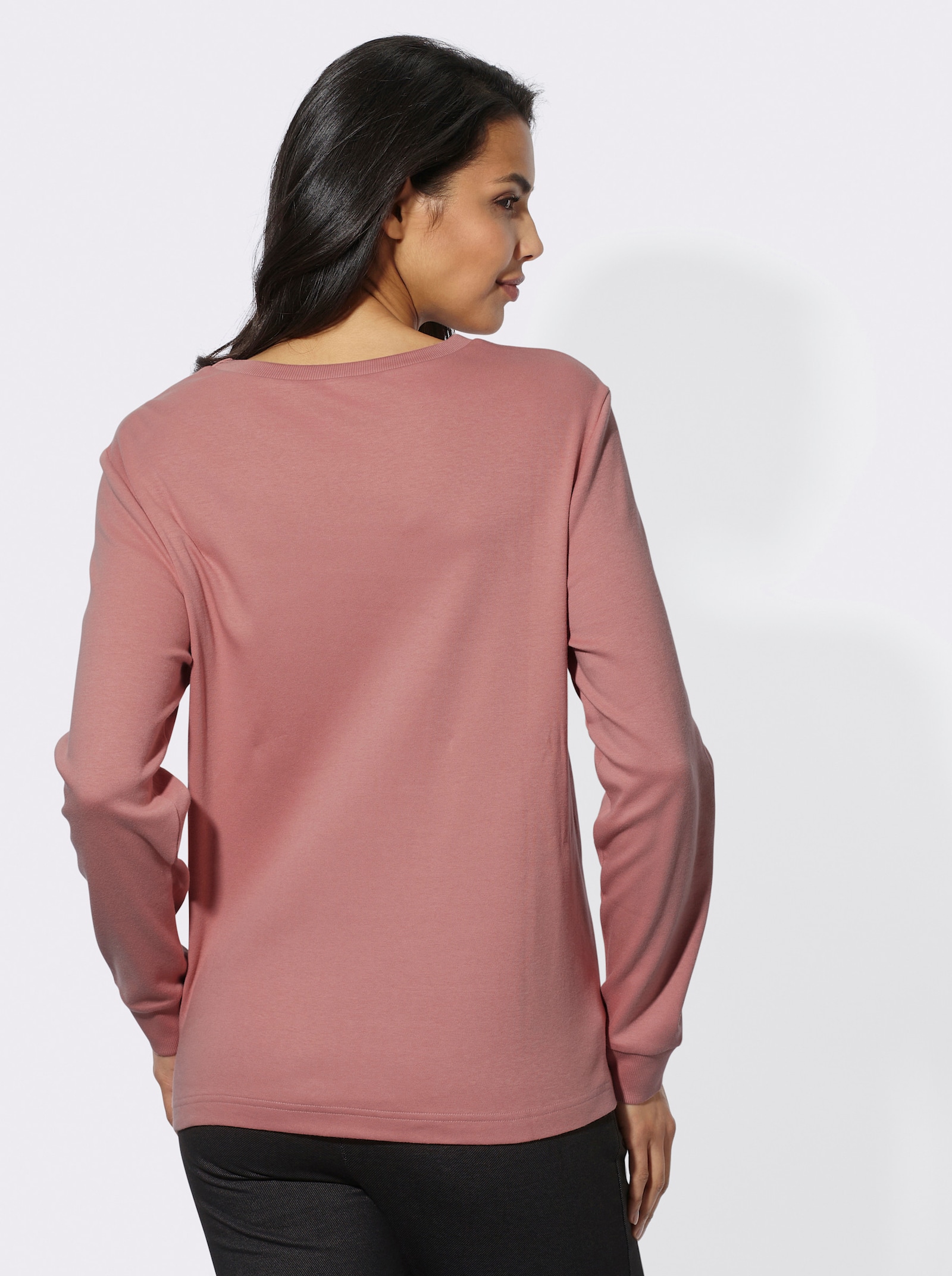Sweatshirt mit platziertem Grafik-Print - rosenholz