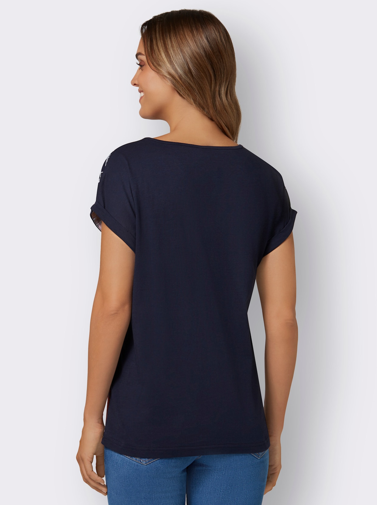 Kurzarm-Shirt - erdbeere-nachtblau-bedruckt