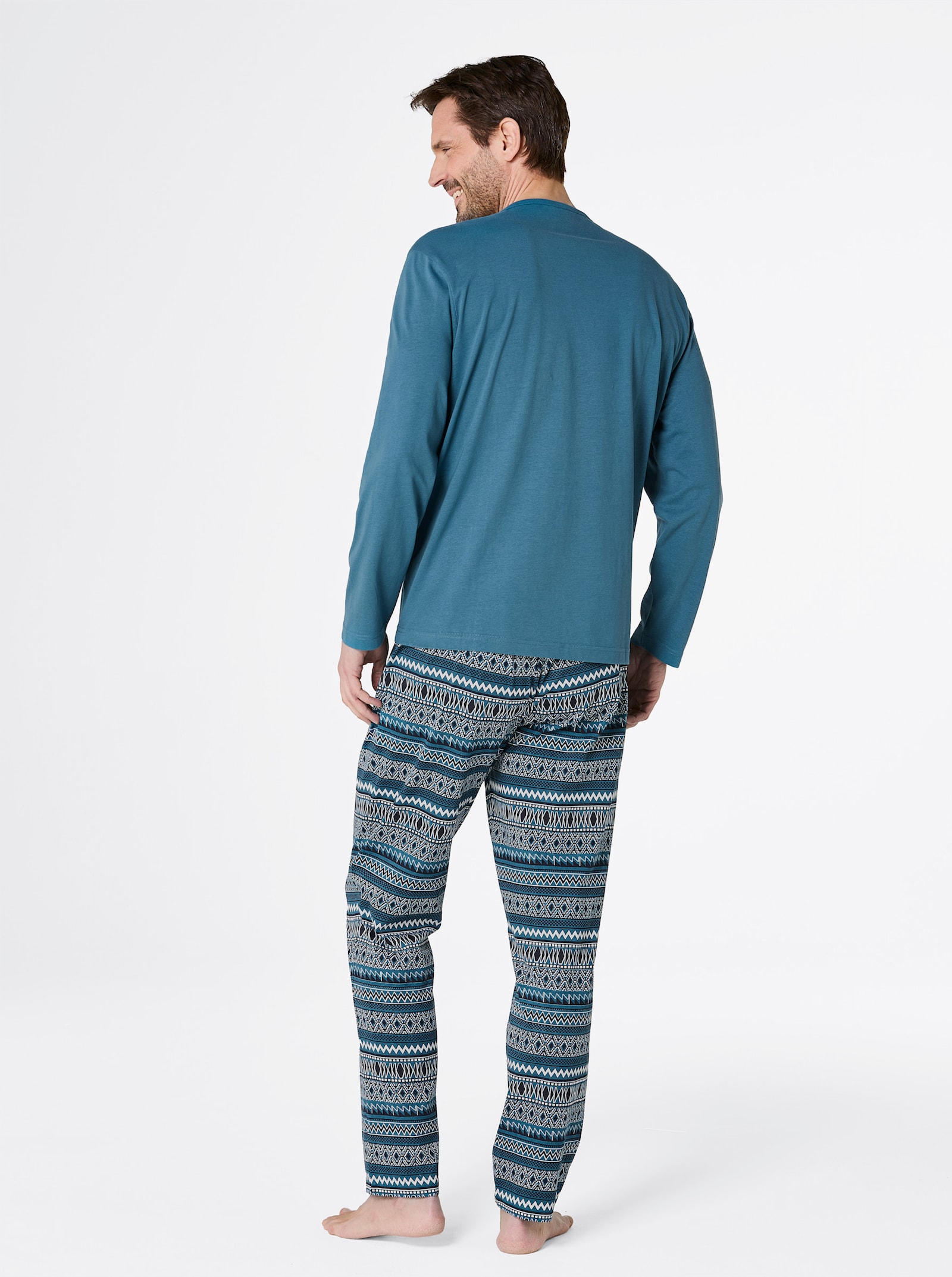 wäschepur men Schlafanzüge - dunkelrot-marine + topas-marine