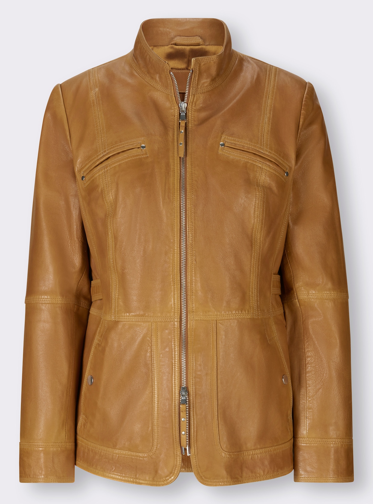 heine Veste en cuir - ocre