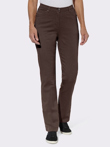 5-Pocket-Jeans mit Stickerei-Motiv - schoko