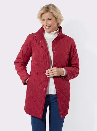 Steppjacke in Longform - kirsche