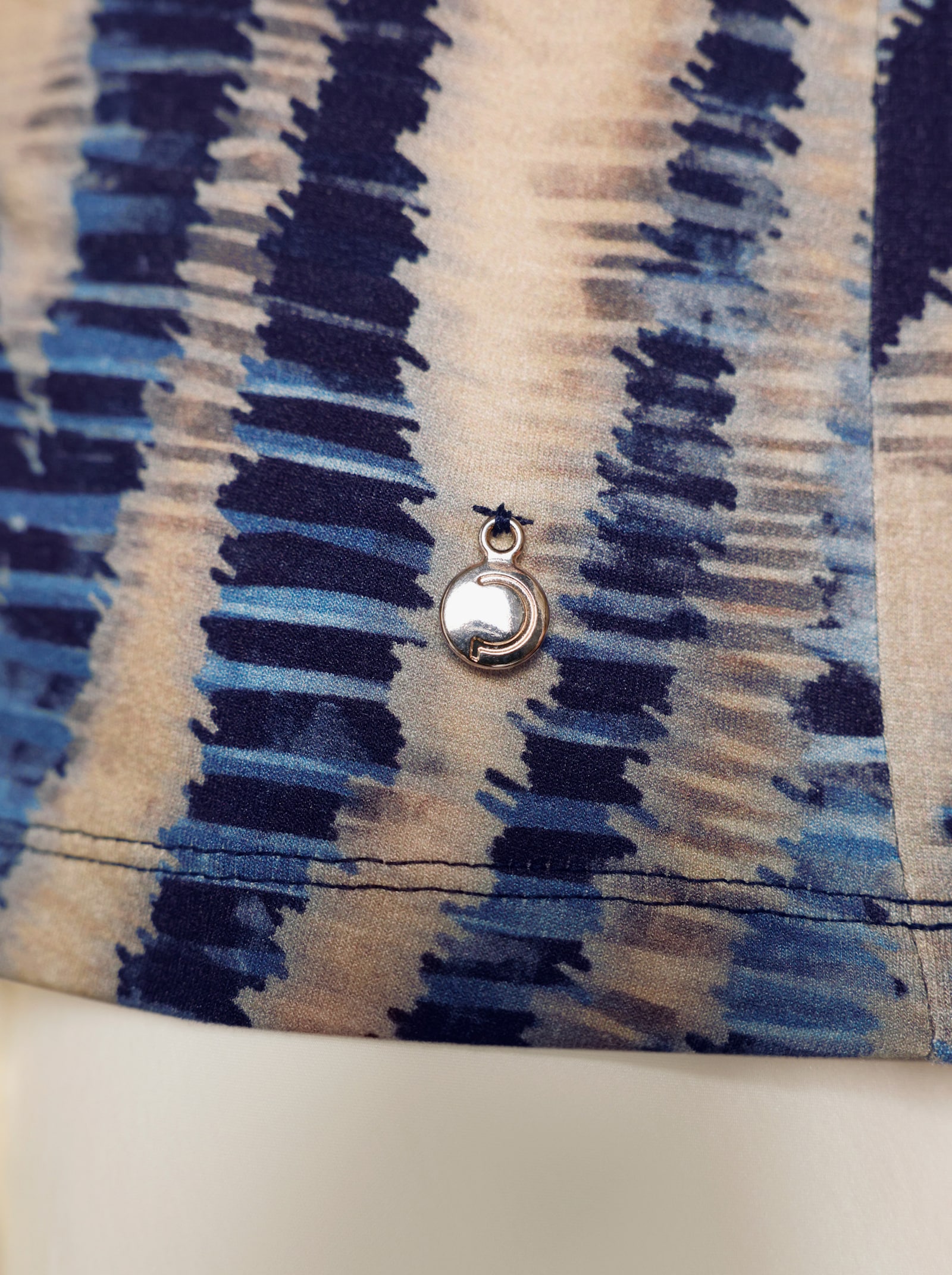 CREATION L PREMIUM 3/4-Arm-Shirt im hochwertigen Digitaldruck - champagner-marine-bedruckt