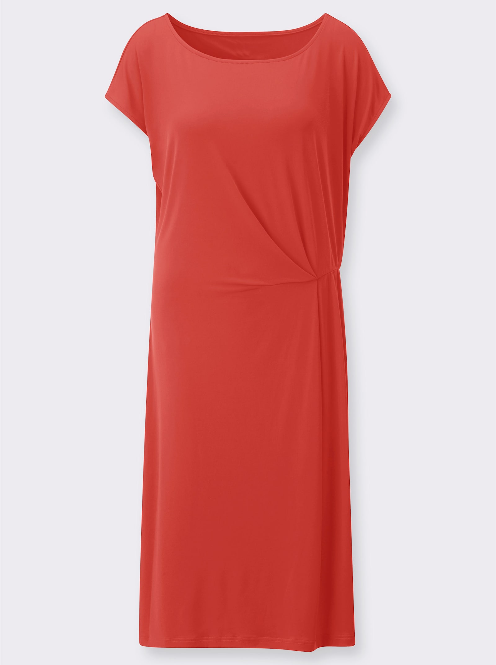 Jerseyjurk met geaccentueerde taille - aardbei