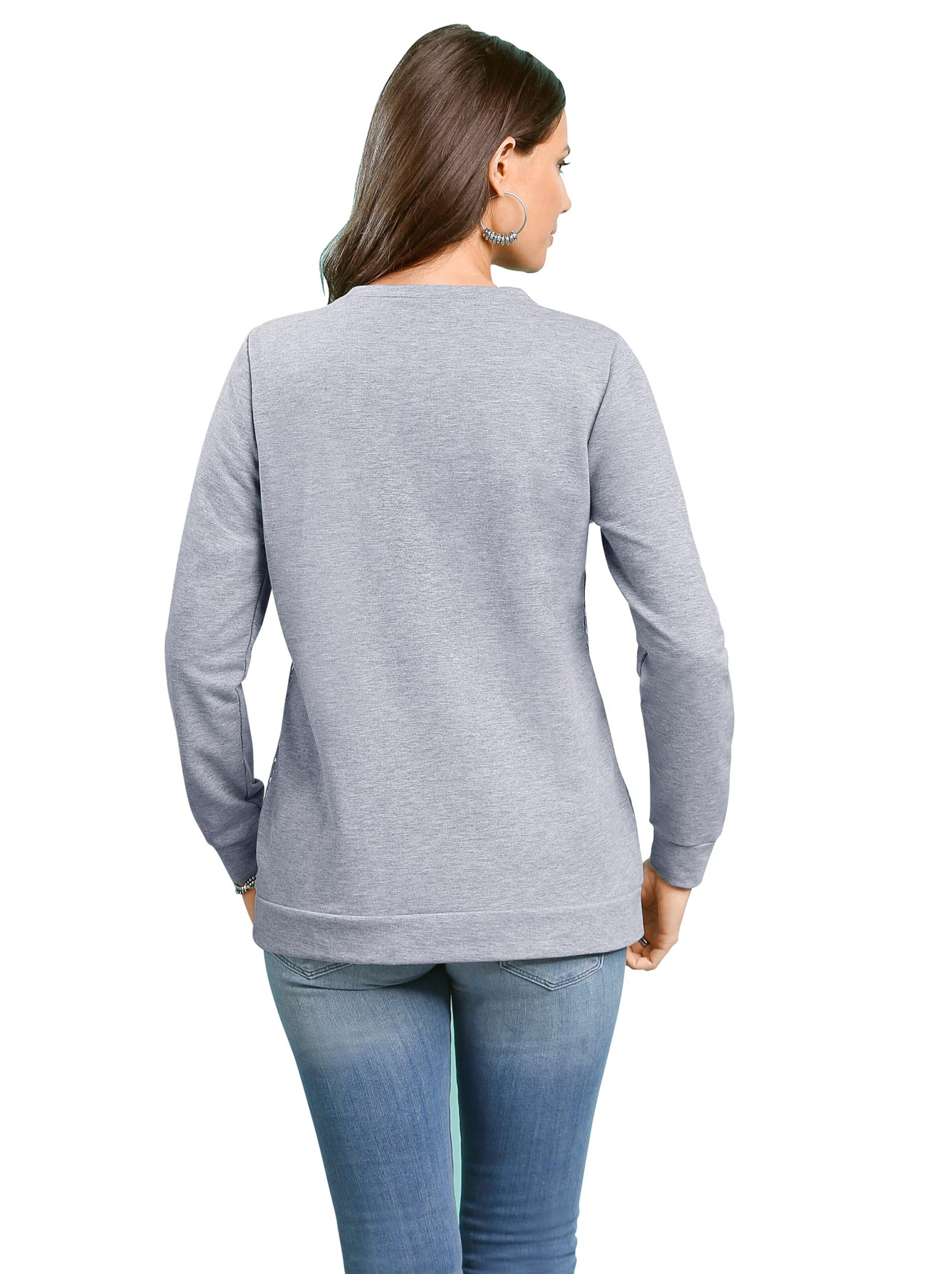 Sweatshirt - grau-meliert