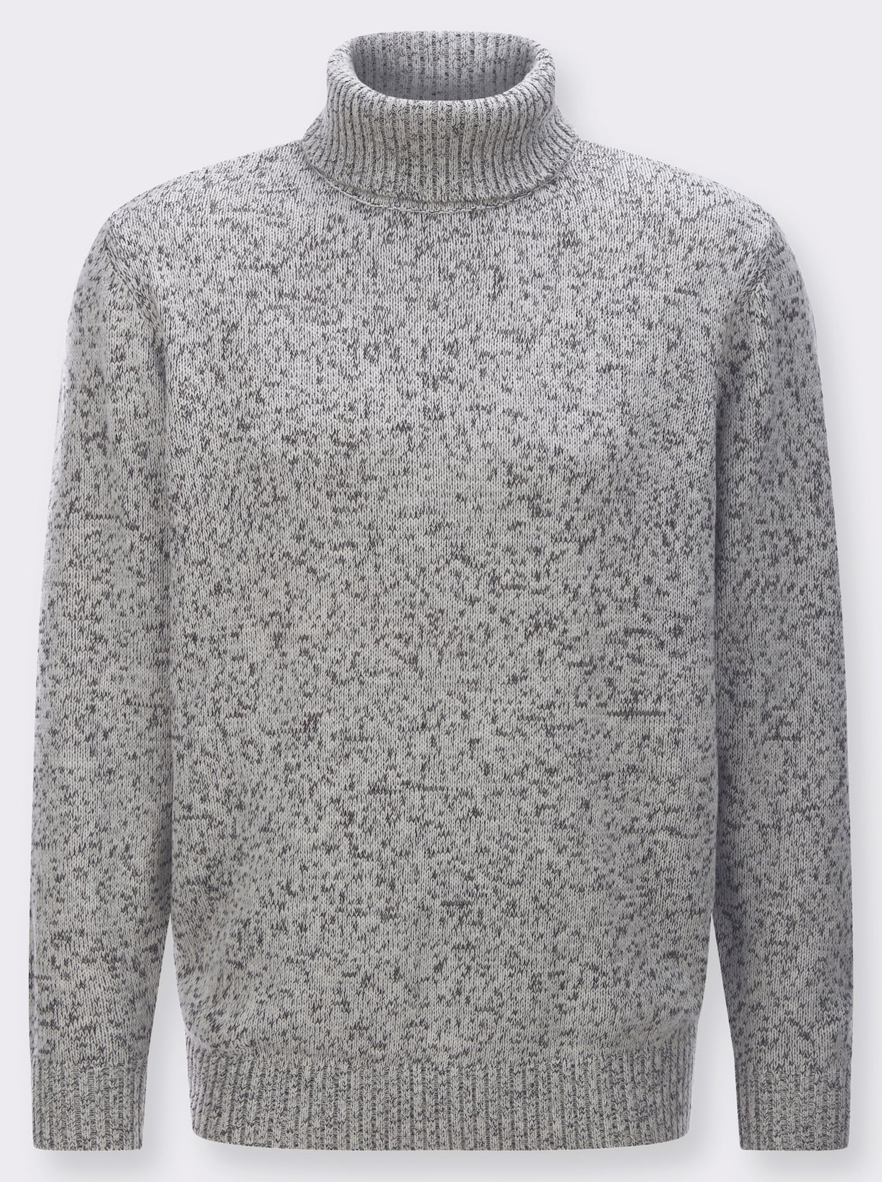 Svetr s rolákovým límcem melanžového vzhledu - světlešedá-melír