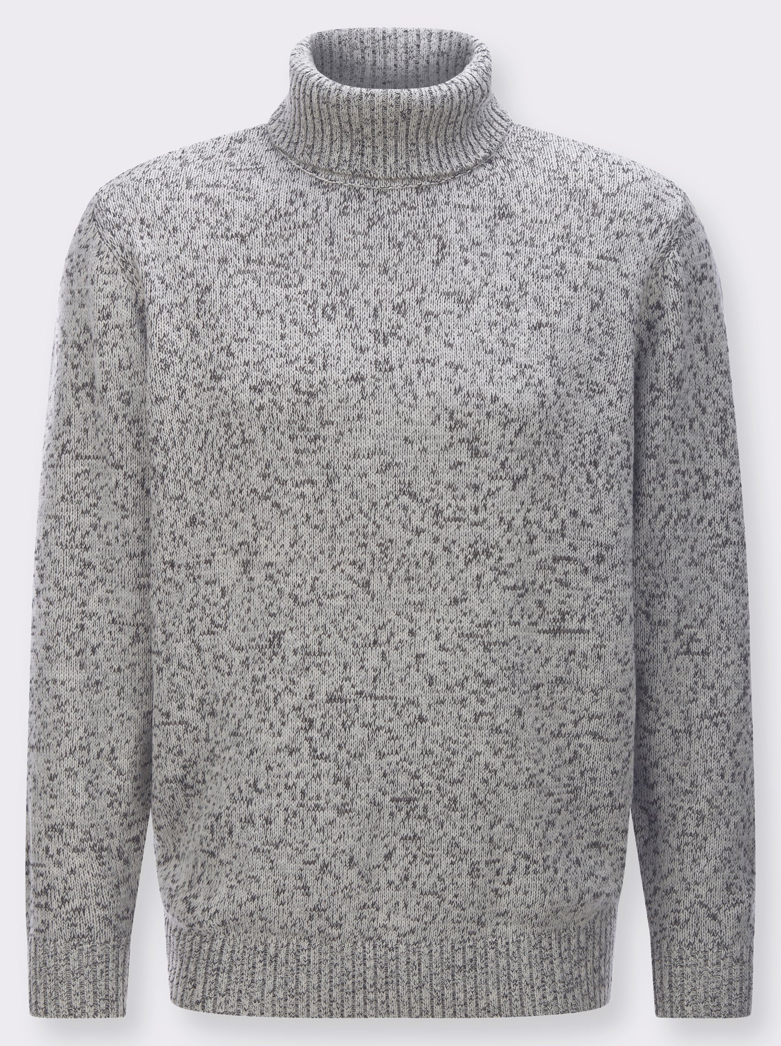 Svetr s rolákovým límcem melanžového vzhledu - světlešedá-melír