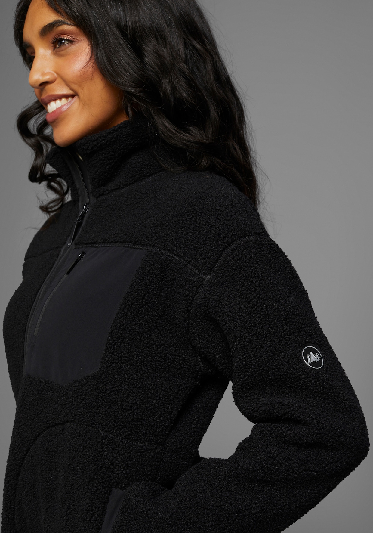 Fleecejacke - schwarz