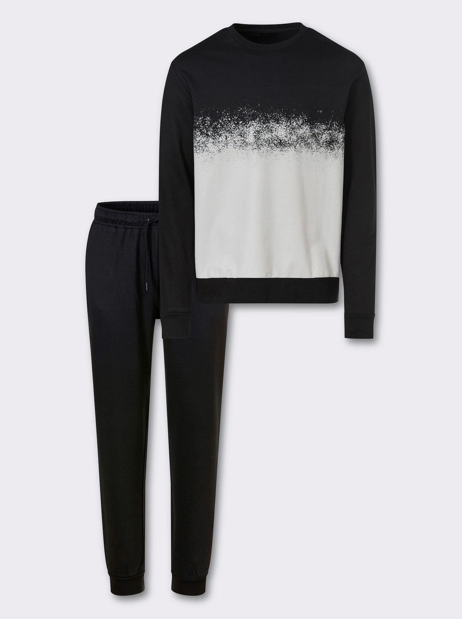 Catamaran Sports Freizeitanzug mit elastischen Bündchen - schwarz-hellgrau