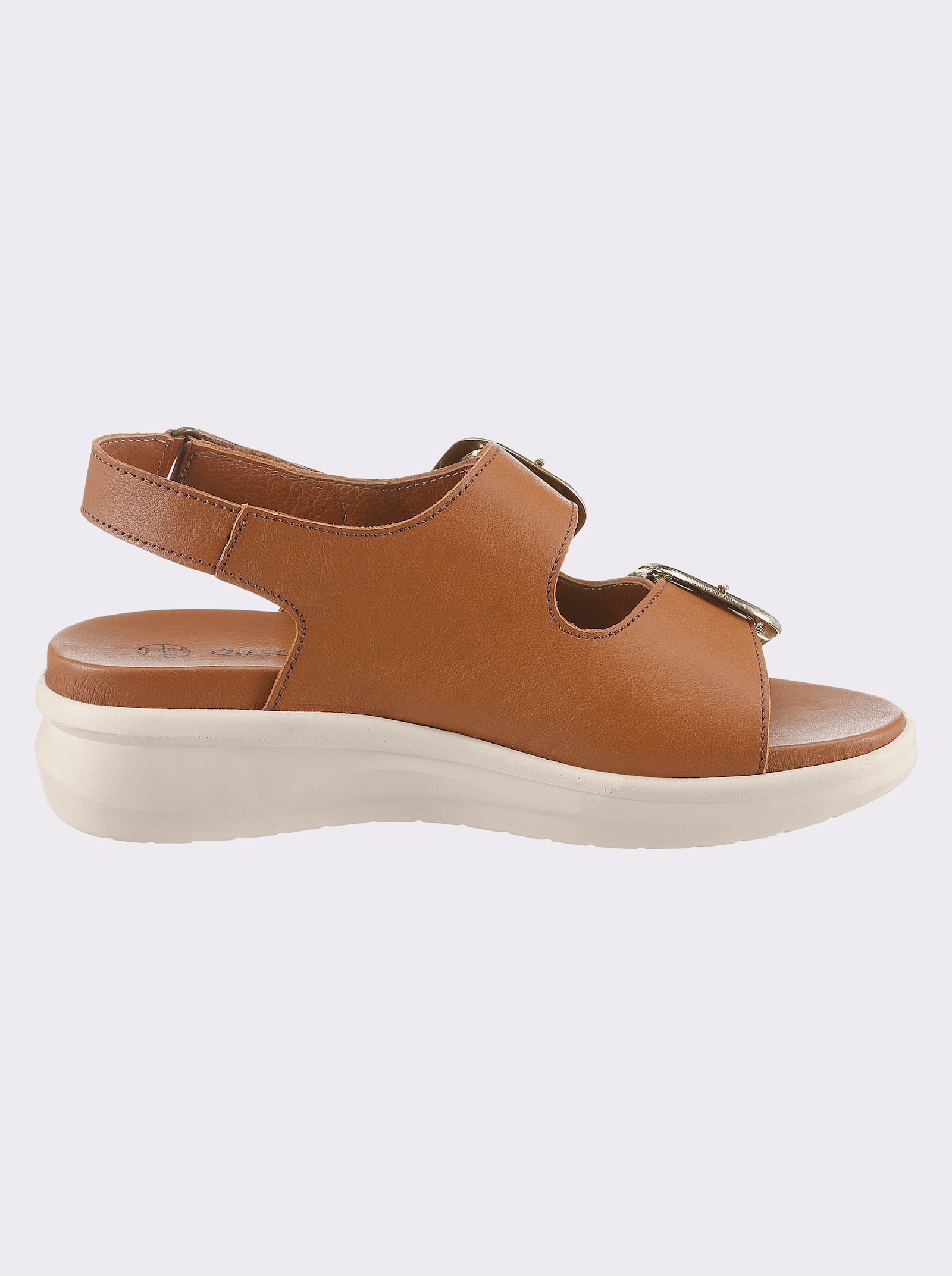 airsoft modern+ Sandalette mit Klettverschlüssen - cognac
