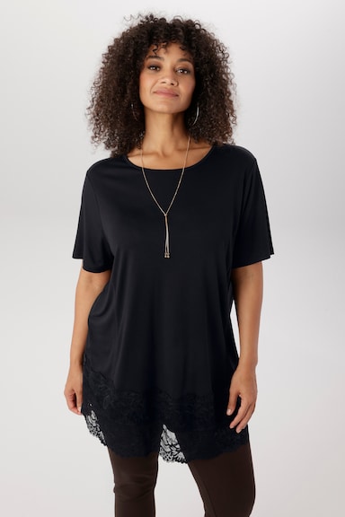 Aniston PLUS Spitzenshirt - schwarz