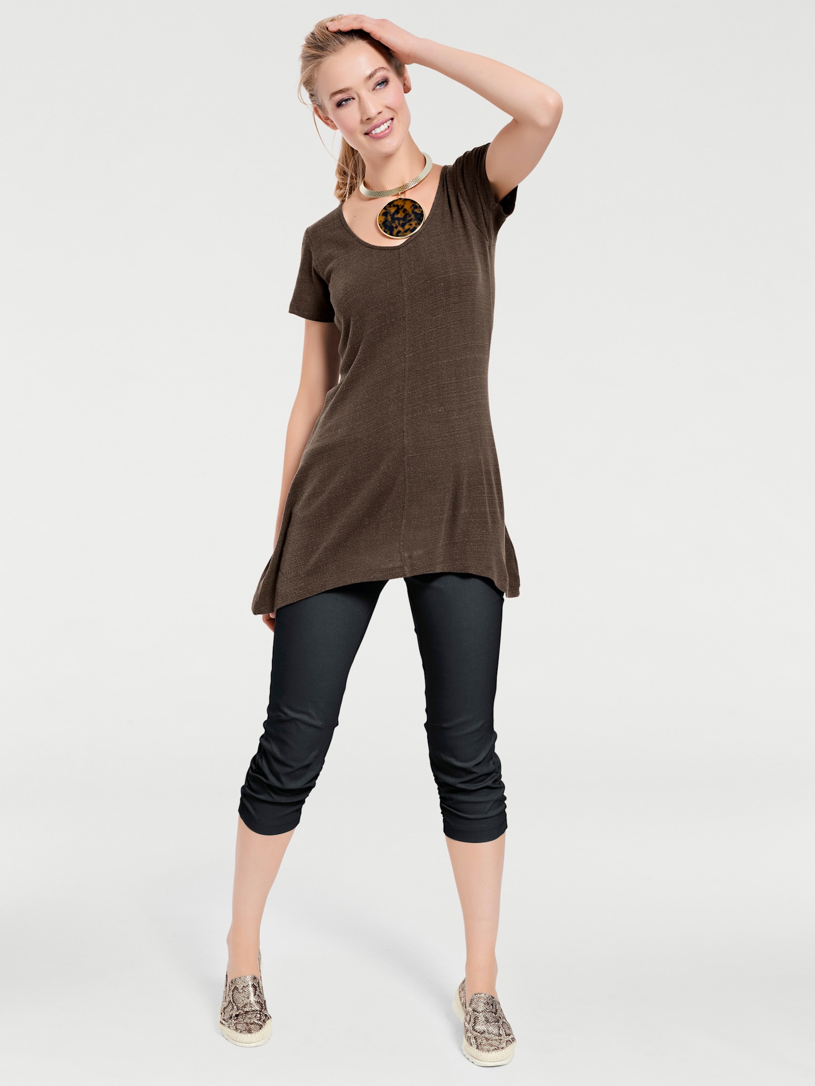 heine Caprihose mit Abnähern am Knie - schwarz