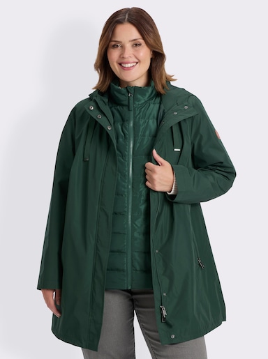 sheego 3-in-1-Funktionsjacke als Jacke oder Weste tragbar - moos