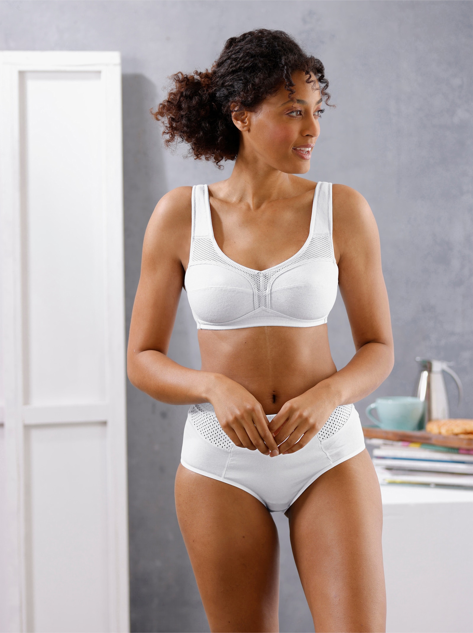 wäschepur Entlastungs-BH ohne Bügel mit breiten Komfortträgern - weiß