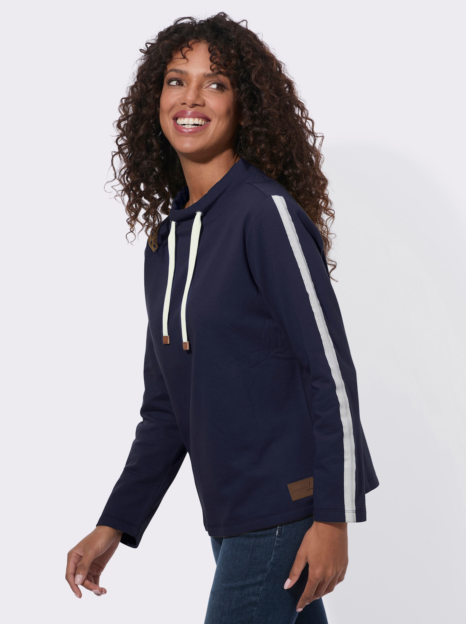 Sweatshirt mit Stehkragen - marine
