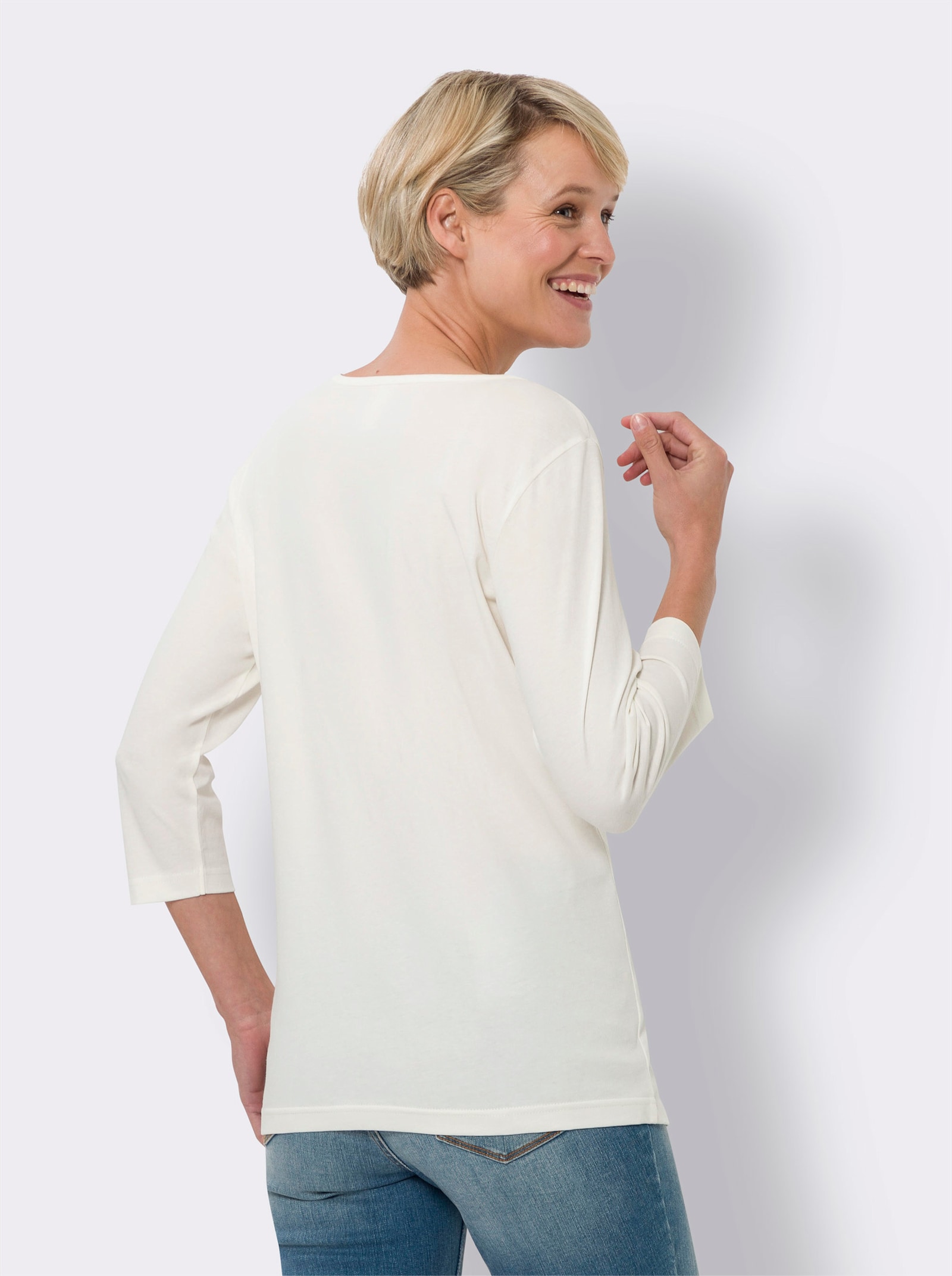 Tričko s 3/4 rukávem v balení po 2 ks - šampaňská + levand.