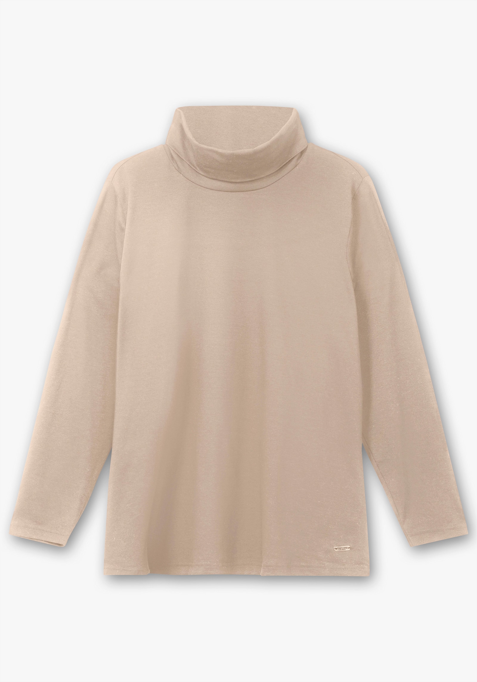 Rollkragenshirt mit langen Ärmeln - sesam