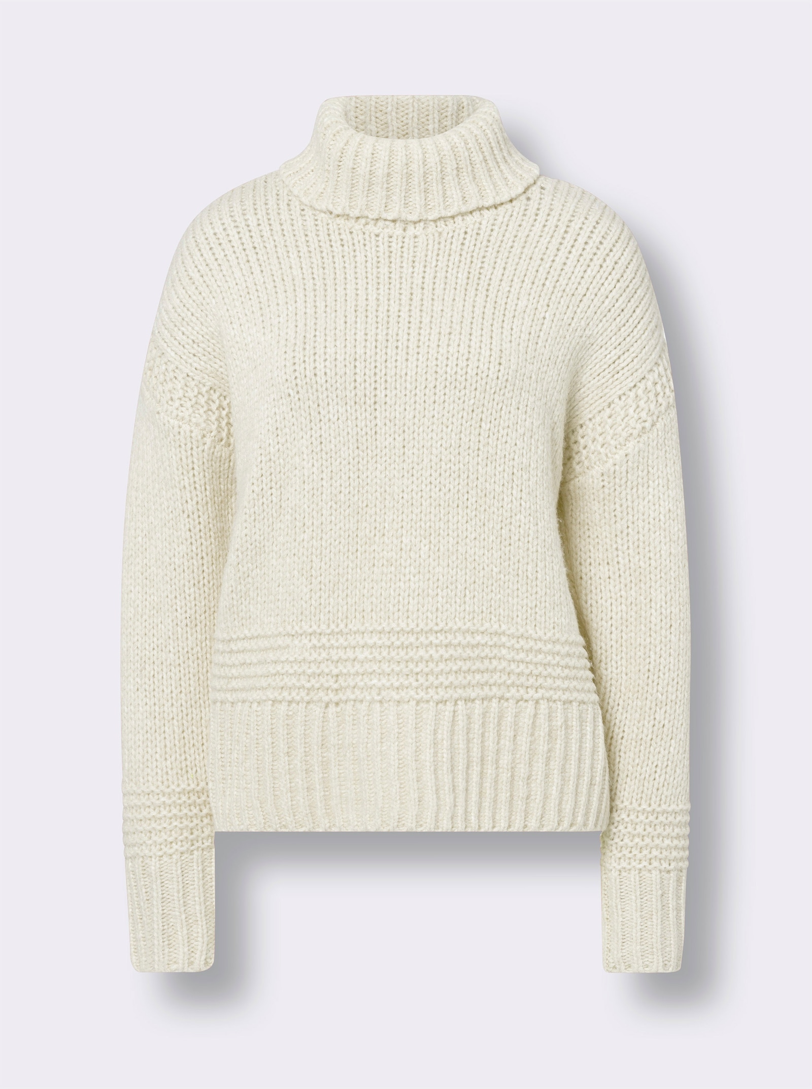 heine Rollkragenpullover mit Strukturstrick - ecru