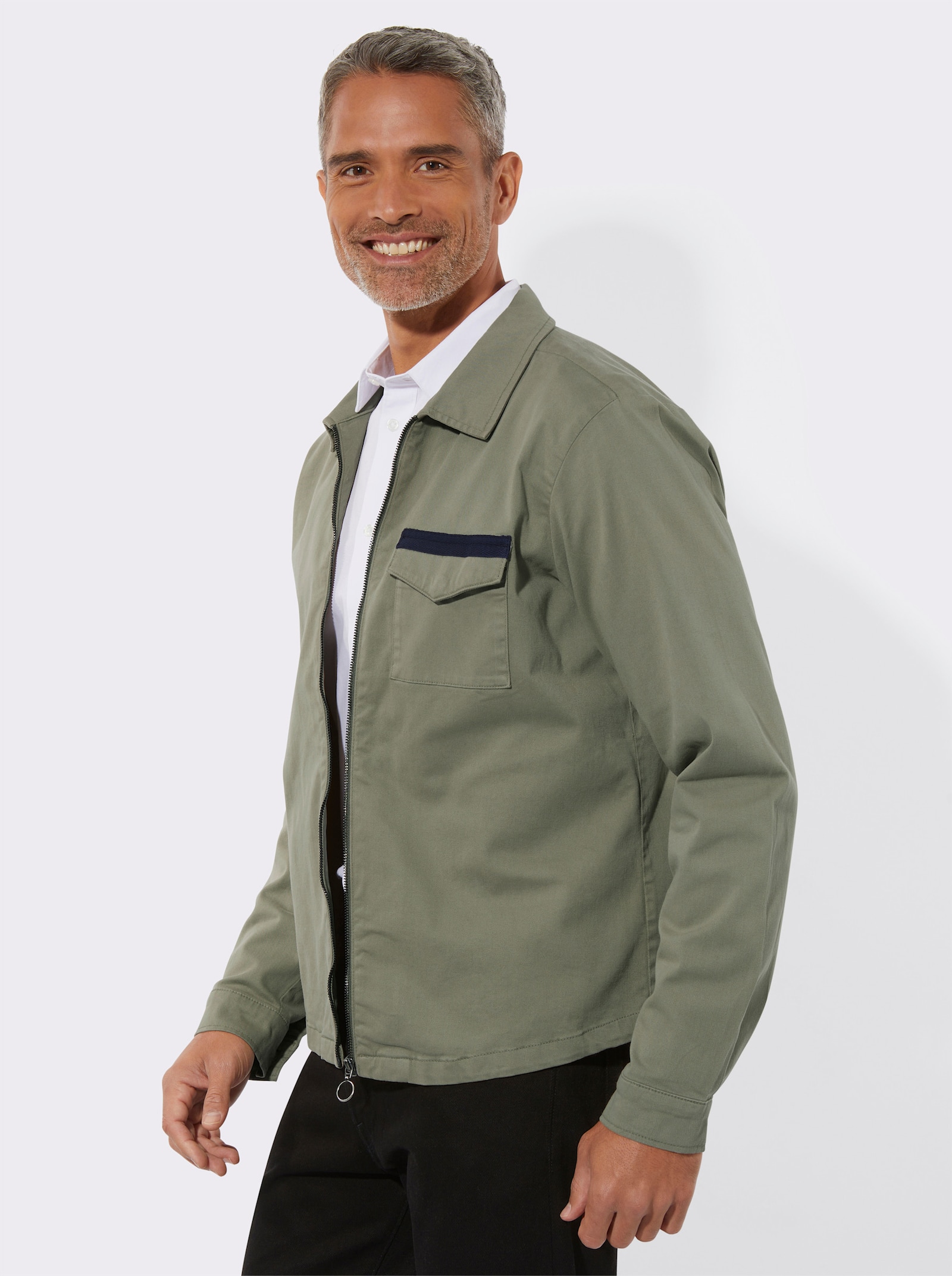 Jacke in Twill-Qualität - khaki
