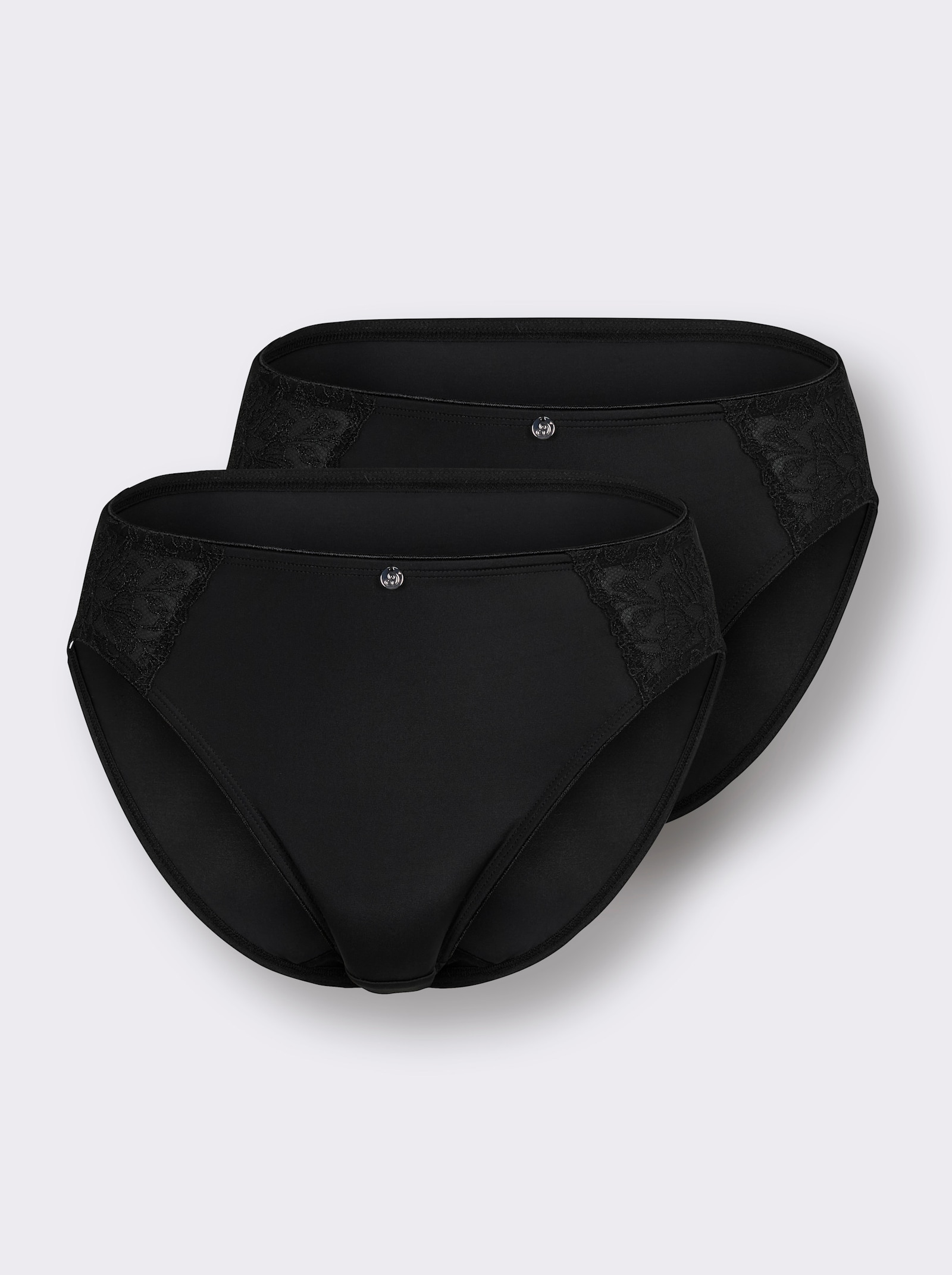 wäschepur Jazzpants mit seitlichem Spitzeneinsatz - schwarz