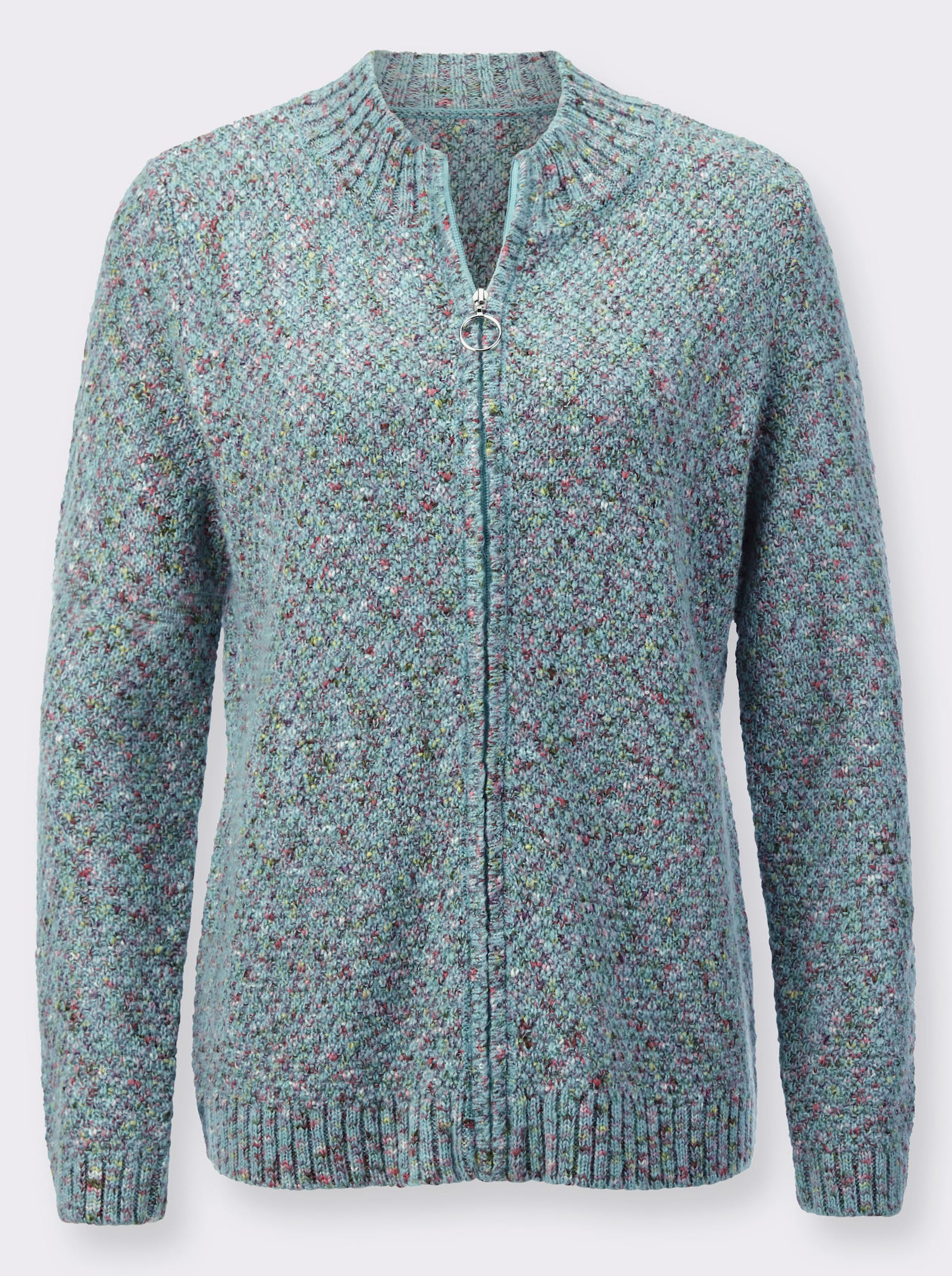 Strickjacke in Melange-Qualität - ozean-meliert