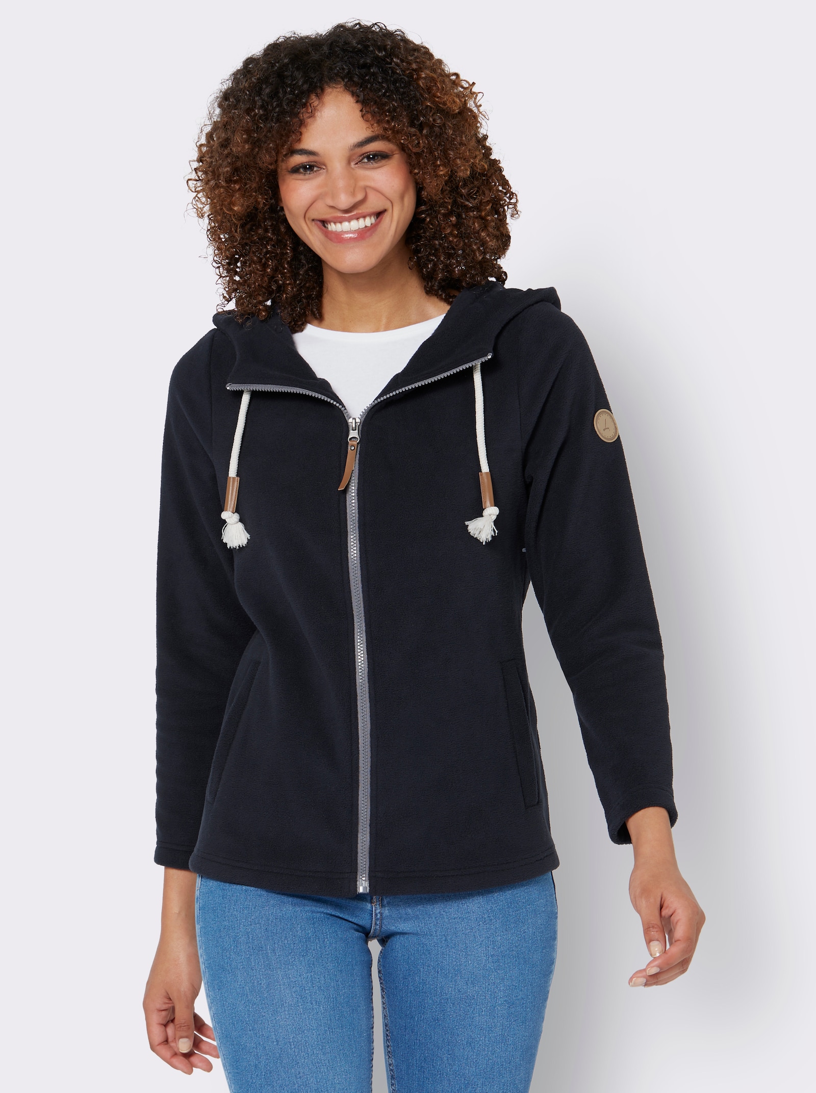 Fleecejack met capuchon - marine