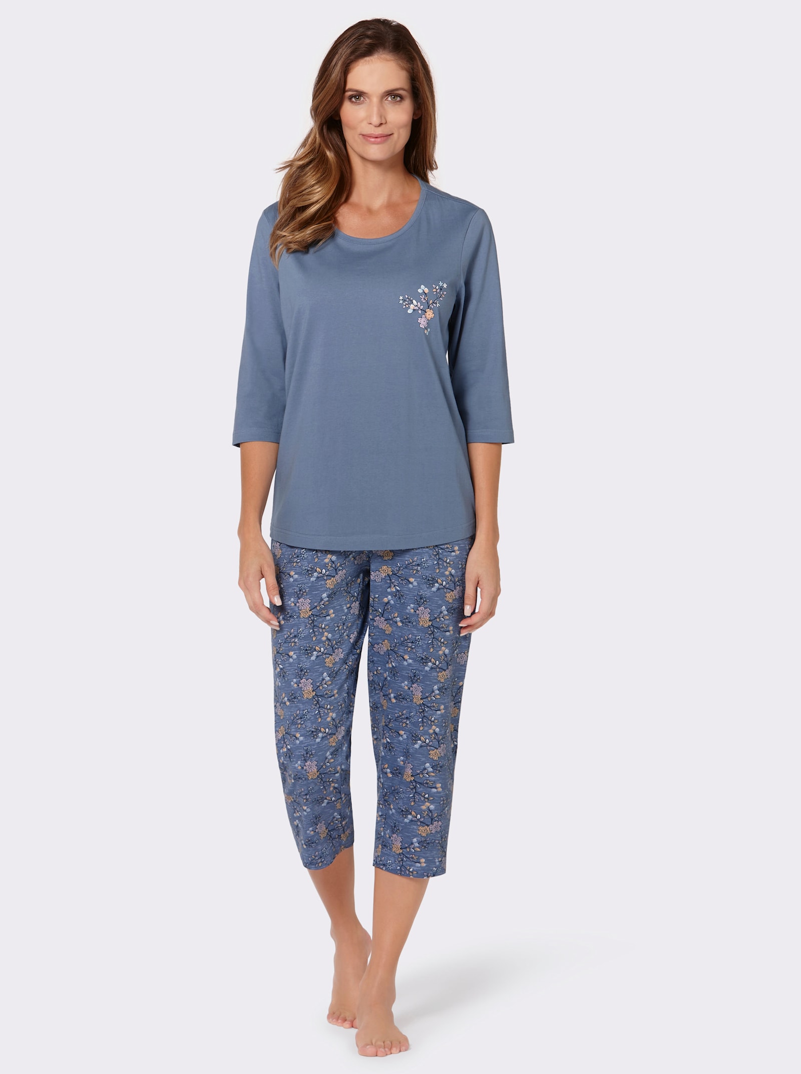 wäschepur Pyjama's met broek met comfortband - lindegroen + bleu
