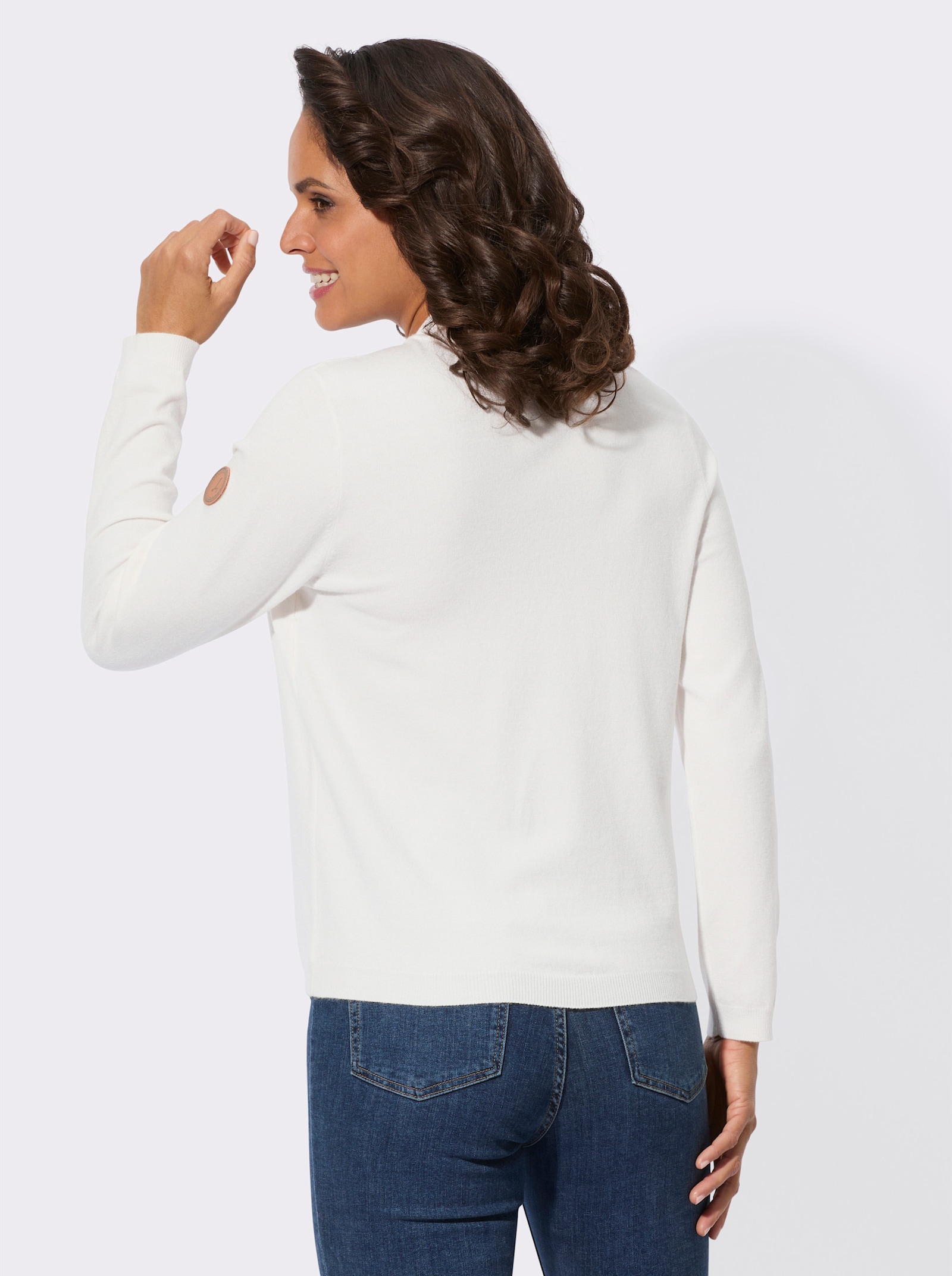 Stehkragenpullover aus Viskose-Qualität - ecru