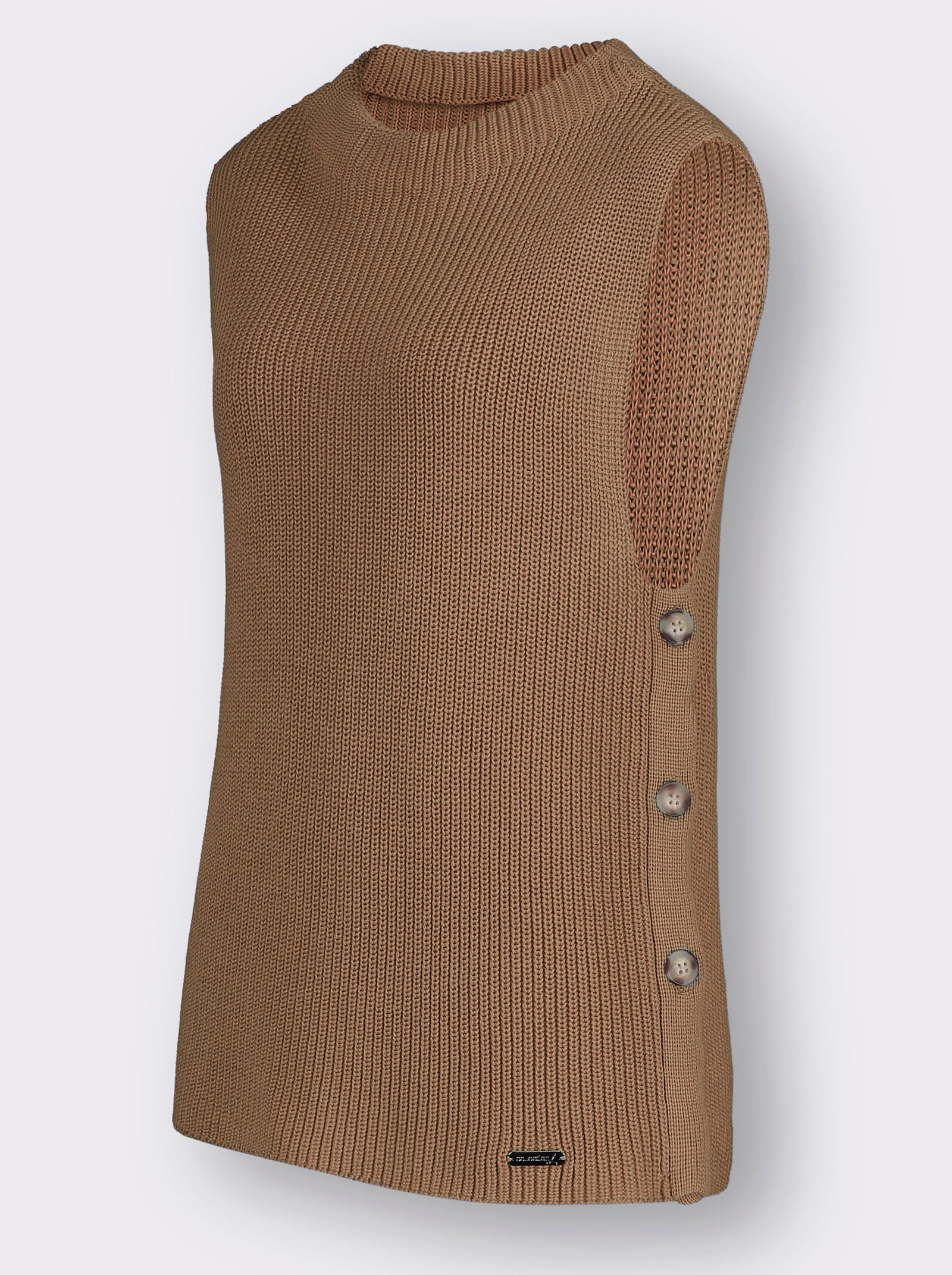 Slip-over met sierknoopsluiting - camel