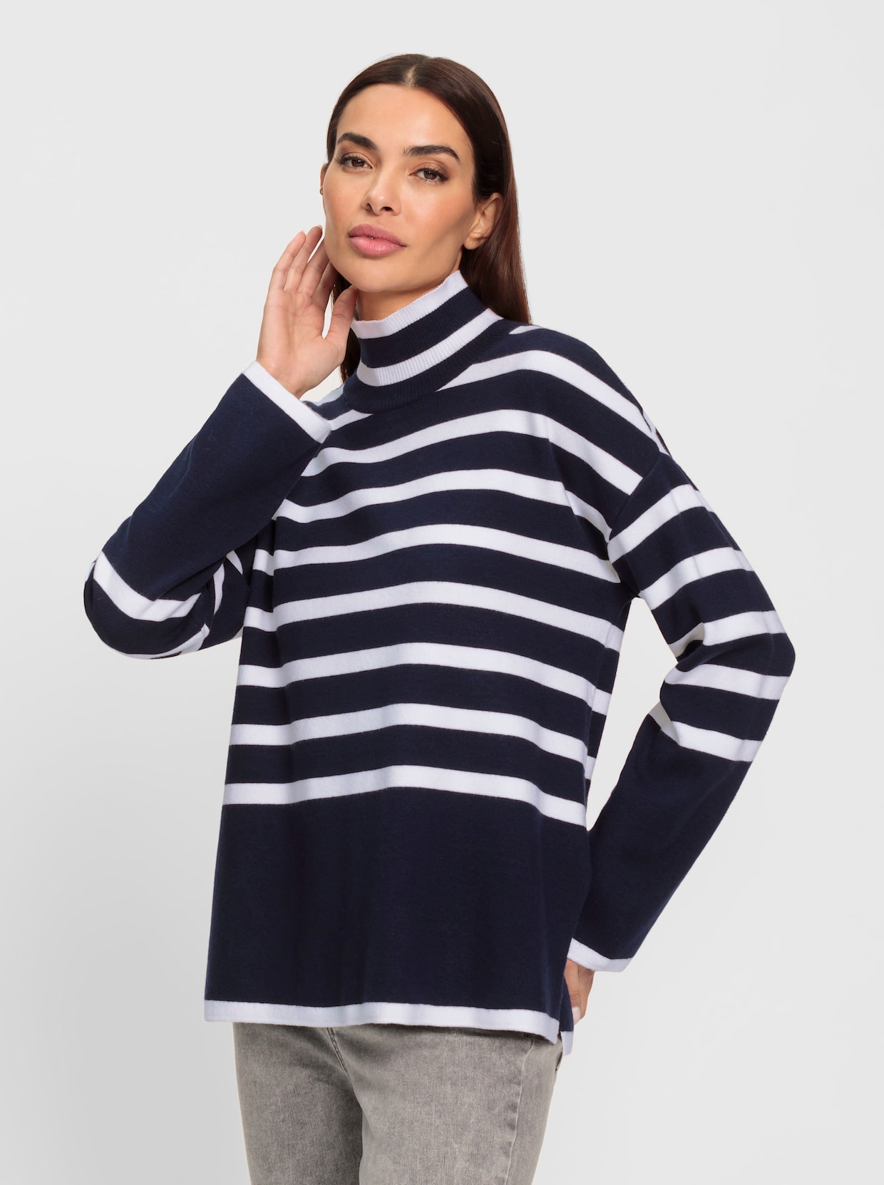 heine Gestreepte pullover - marine/ecru gestreept