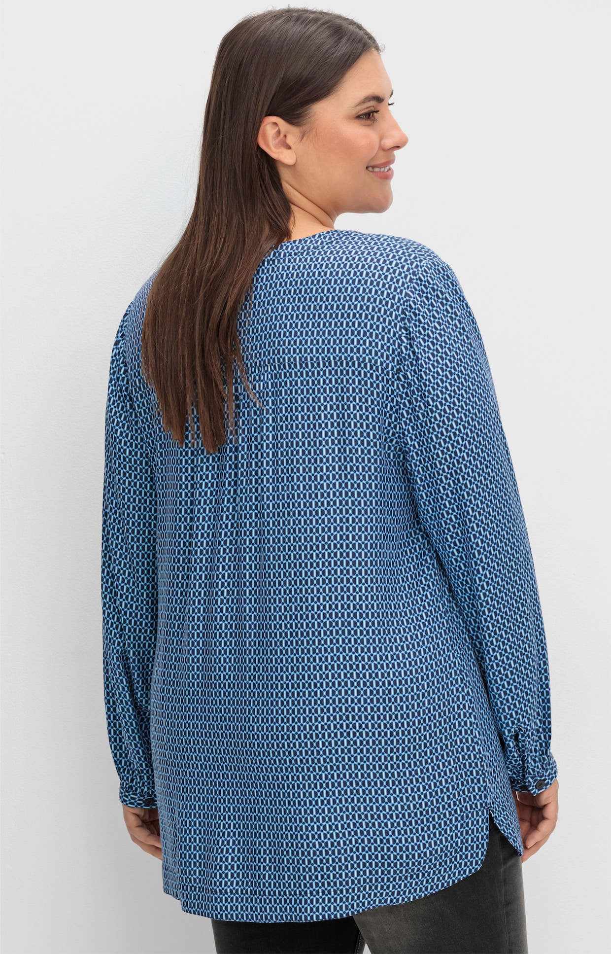 sheego Tunika - tiefblau-gemustert