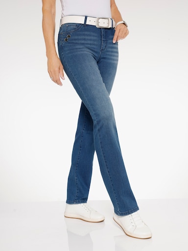 5-Pocket-Jeans mit Biesenverzierung - blue-stone-washed