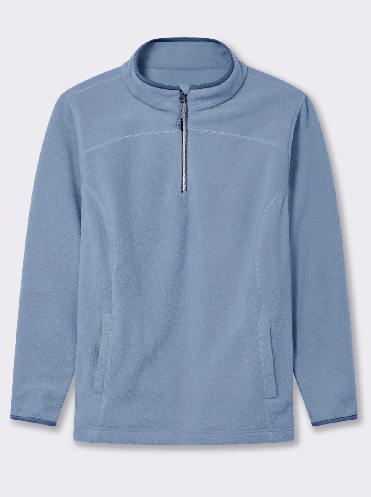 Fleeceshirt mit Stehkragen und Reißverschluss - bleu
