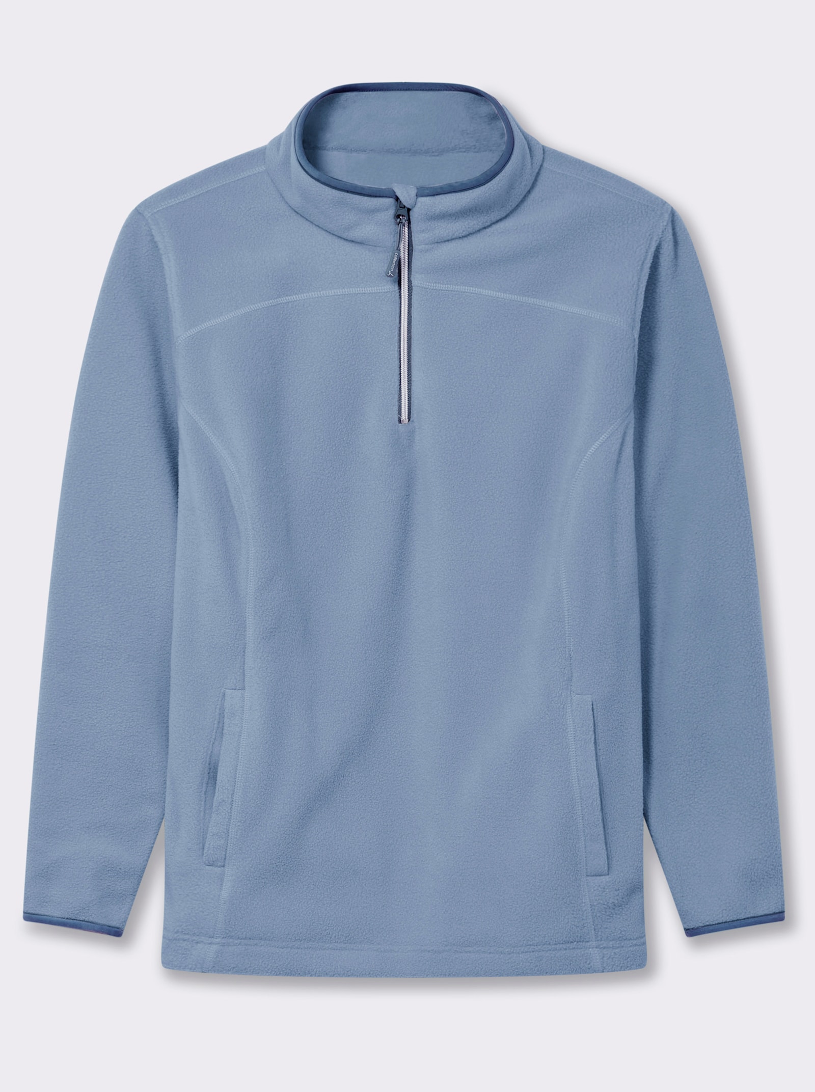 Fleeceshirt mit Stehkragen und Reißverschluss - bleu