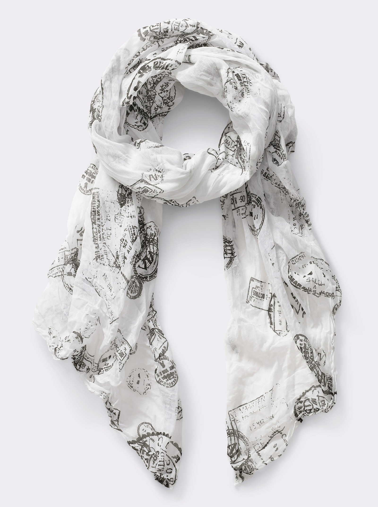 heine Modesjaal met voering van viscose - zwart/wit