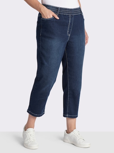 7/8-Jeans mit Reißverschluss-Blende - blue-stone-washed