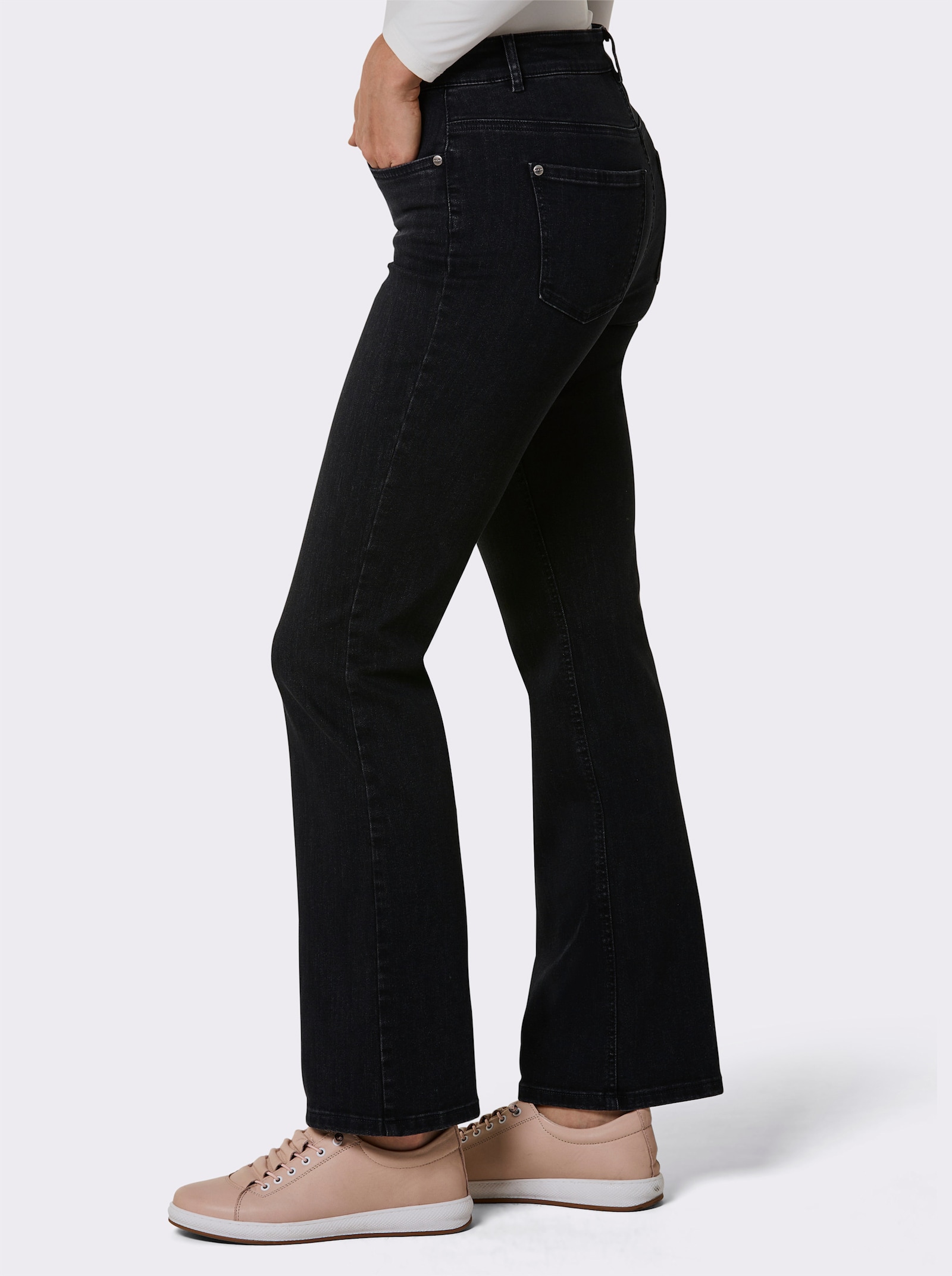 Ascari Stretch-Jeans mit weitem Bein - dark grey-denim