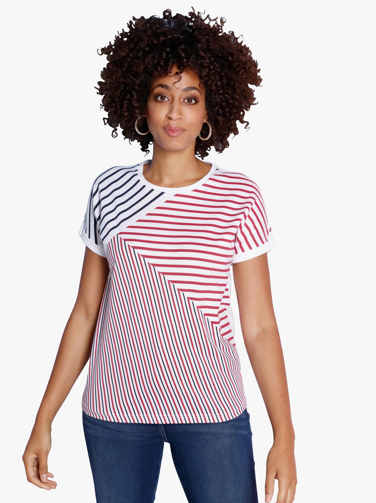 Shirt met korte mouwen - rood/marine geprint