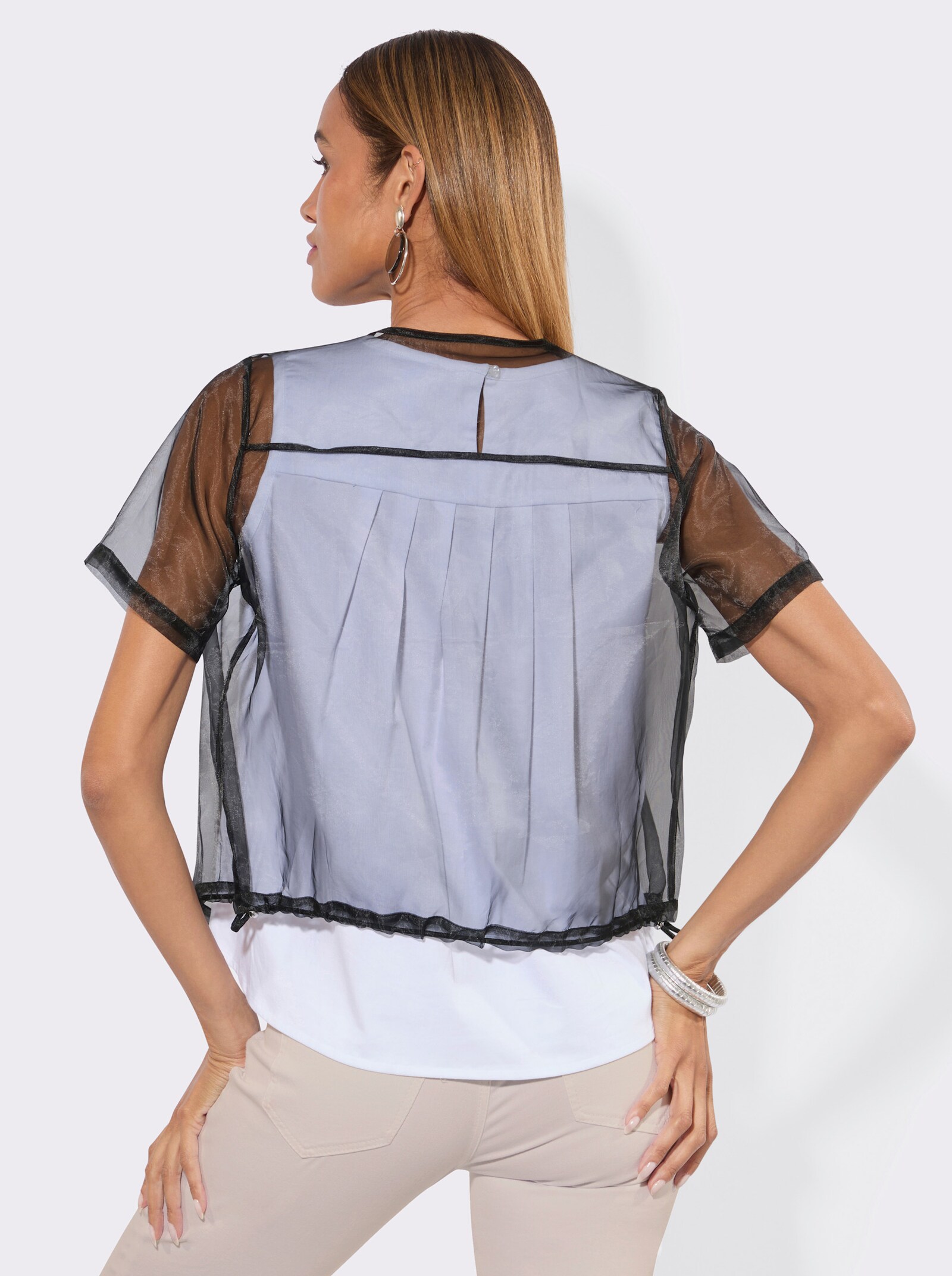 Blusenjacken aus duftigem Organza - schwarz