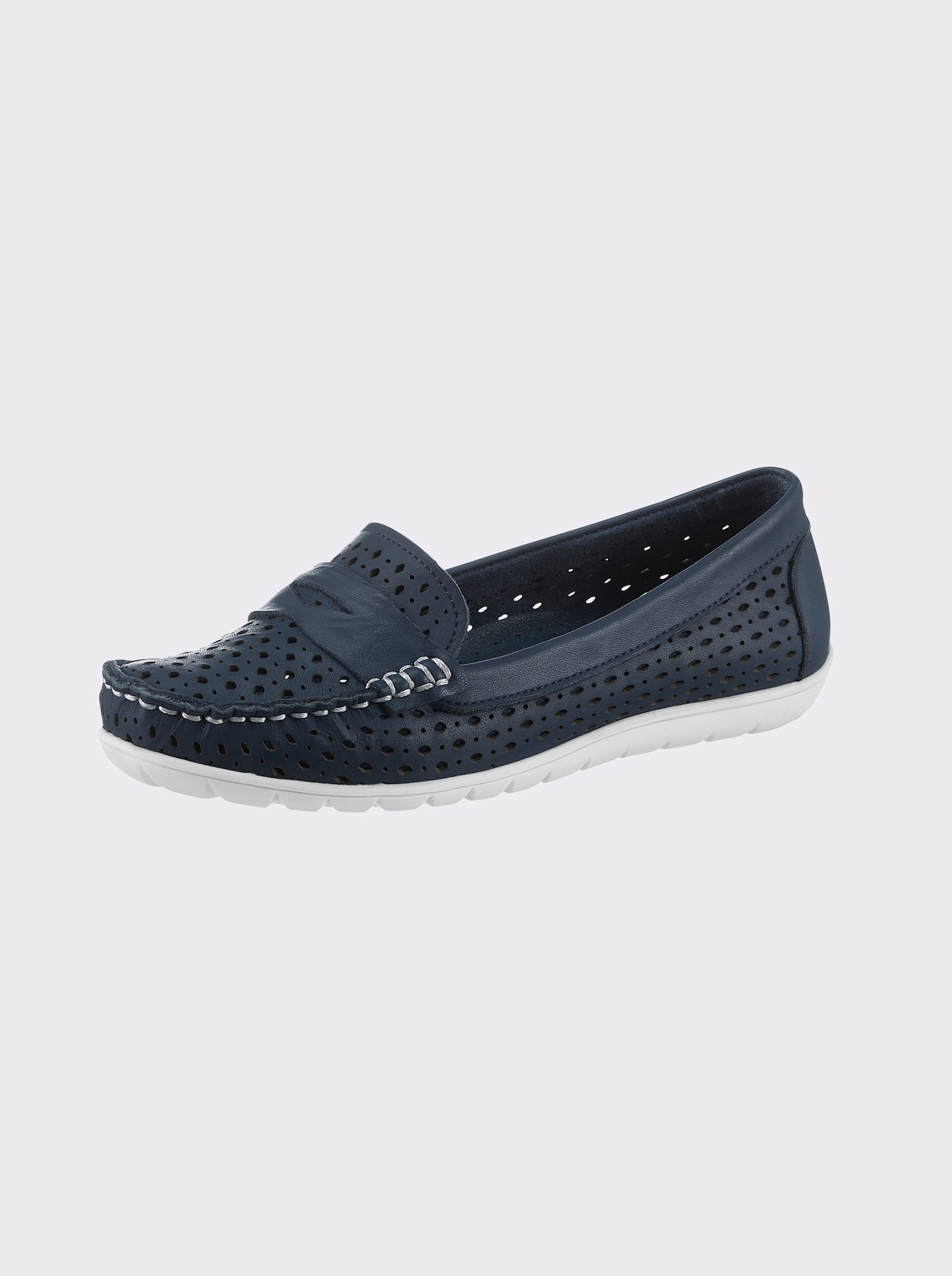 Gemini Slipper mit Lochmuster - jeansblau