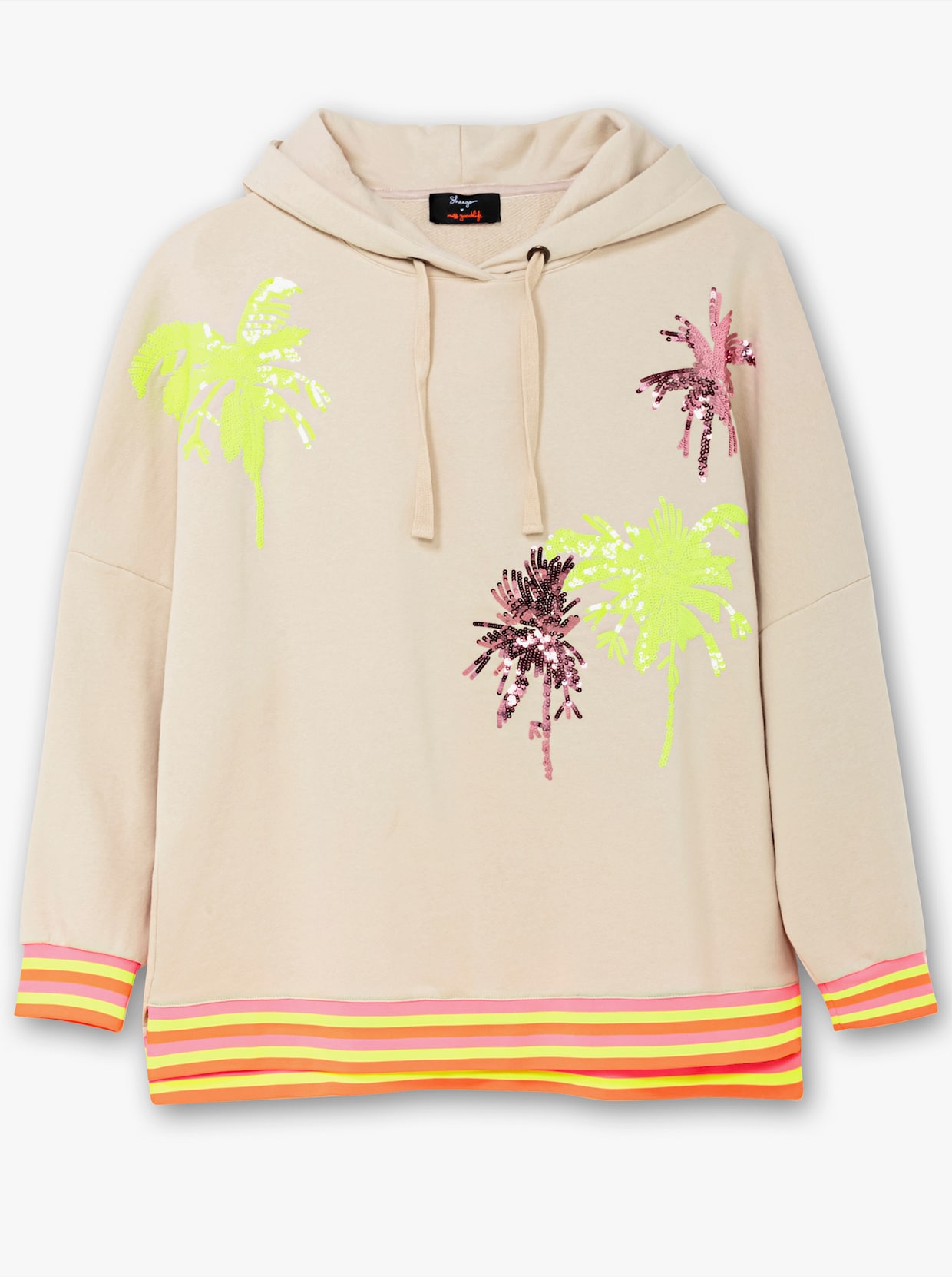 sheego loves miss goodlife Kapuzensweatshirt - pink-gemustert
