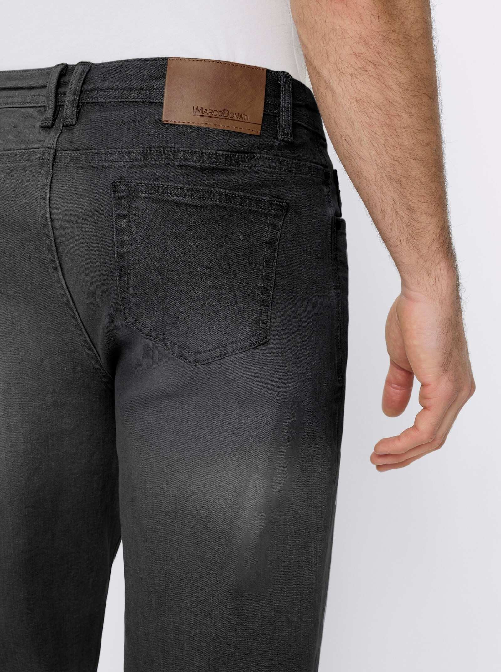 Marco Donati 5-Pocket-Jeans mit kontrastfarbenen Nähten - black denim