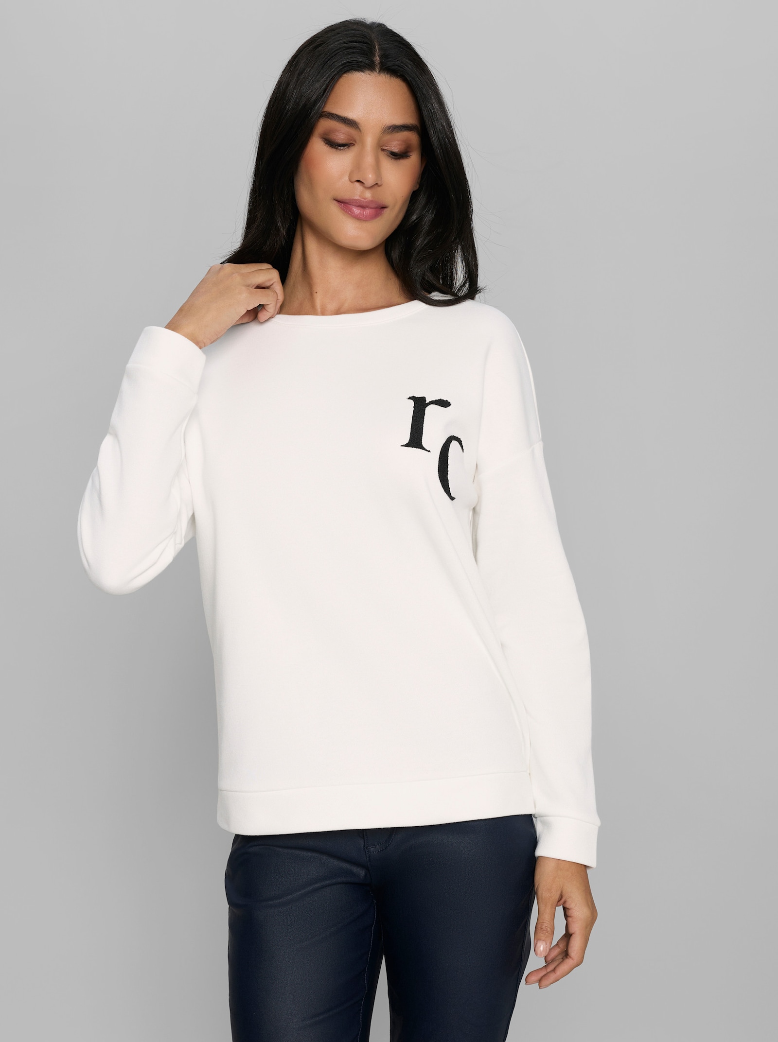 heine Sweatshirt mit Stickerei - ecru